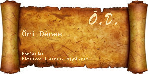 Őri Dénes névjegykártya